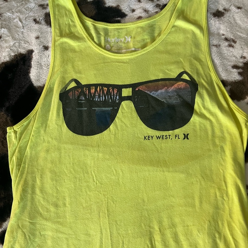 Neon Yellow Hurley Tank Top